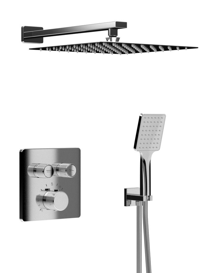 SAPHO SMART SELECT podomítkový sprchový set s termostatickou baterií, 2 výstupy, vyústění, chrom RP042-01
