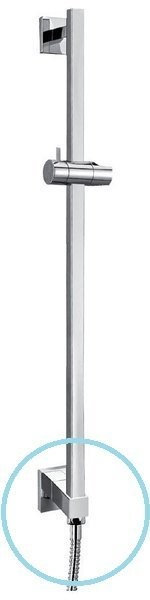 SAPHO Sprchová tyč s vývodem vody, posuvný držák, hranatá, 600, chrom 1202-04