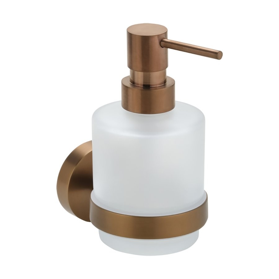 SAPHO X-ROUND COPPER dávkovač mýdla 200ml, mléčné sklo, měď mat XR103PG