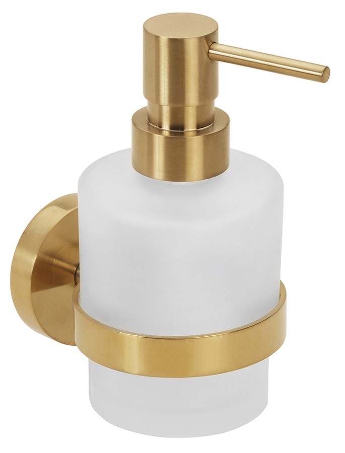 SAPHO X-ROUND GOLD dávkovač mýdla 200ml, mléčné sklo, zlato mat XR103GB