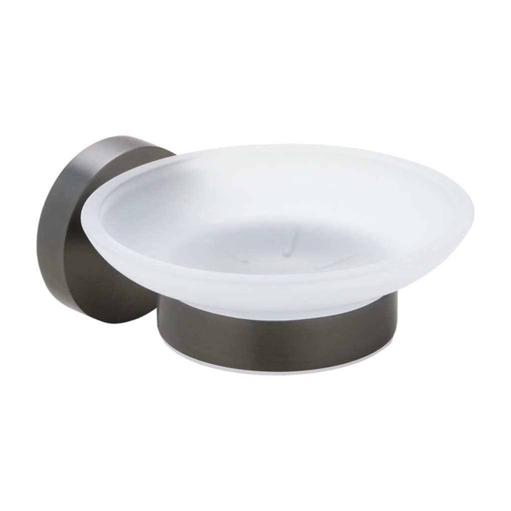 SAPHO X-ROUND GUN METAL mýdlenka, mléčné sklo, gun metal XR803GM