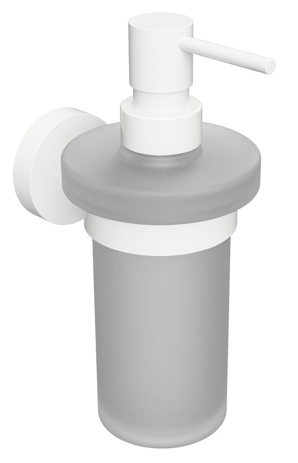 SAPHO X-ROUND WHITE dávkovač mýdla 230ml, mléčné sklo, bílá mat XR101W