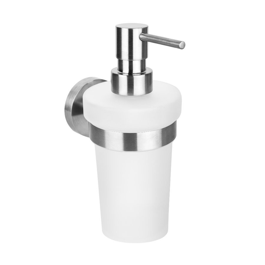 SAPHO X-STEEL dávkovač mýdla 230ml, mléčné sklo, nerez mat XS101