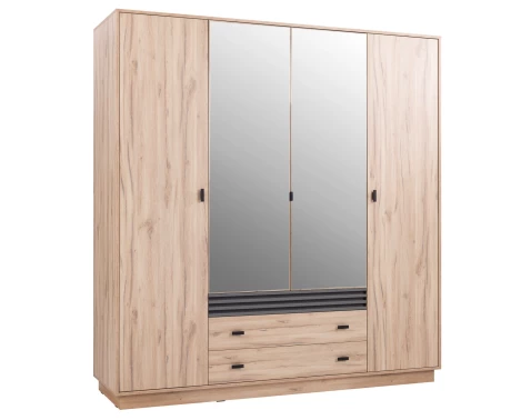 Šatní skříň s otočnými dveřmi Almo, 200 cm, dub estana/antracit