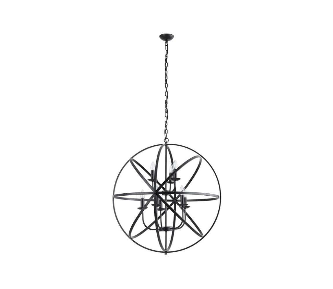 Searchlight 2478-8BK - Lustr na řetězu ORBIT 8xE14/60W/230V černá 2478-8BK