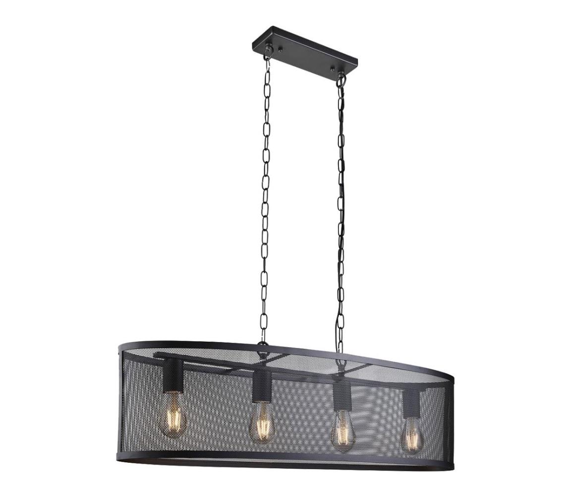 Searchlight 2484-4BK - Lustr na řetězu FISHNET 4xE27/60W/230V černá 2484-4BK
