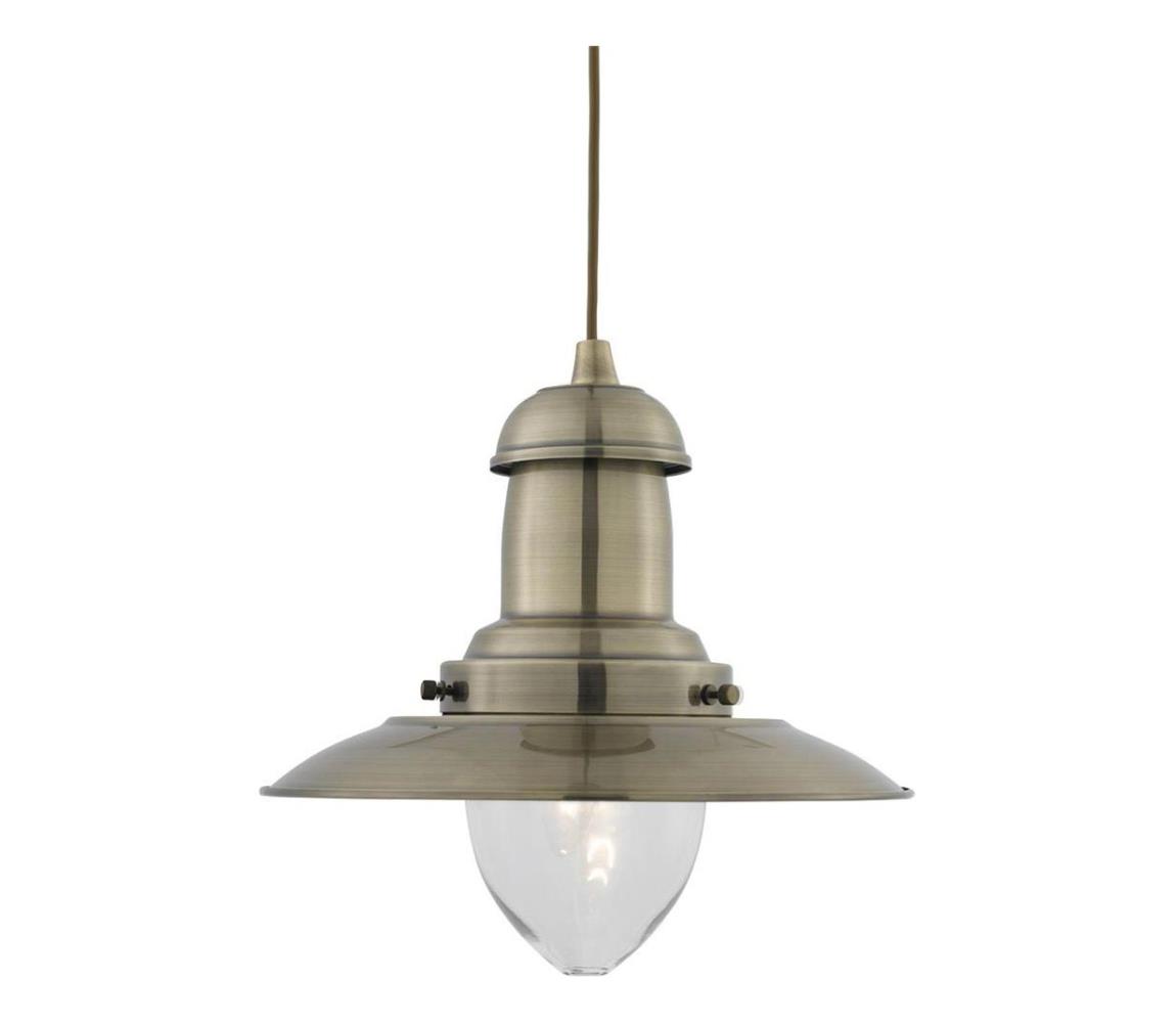 Searchlight 4301AB - Lustr na lanku FISHERMAN 1xE27/60W/230V mosaz 4301AB
