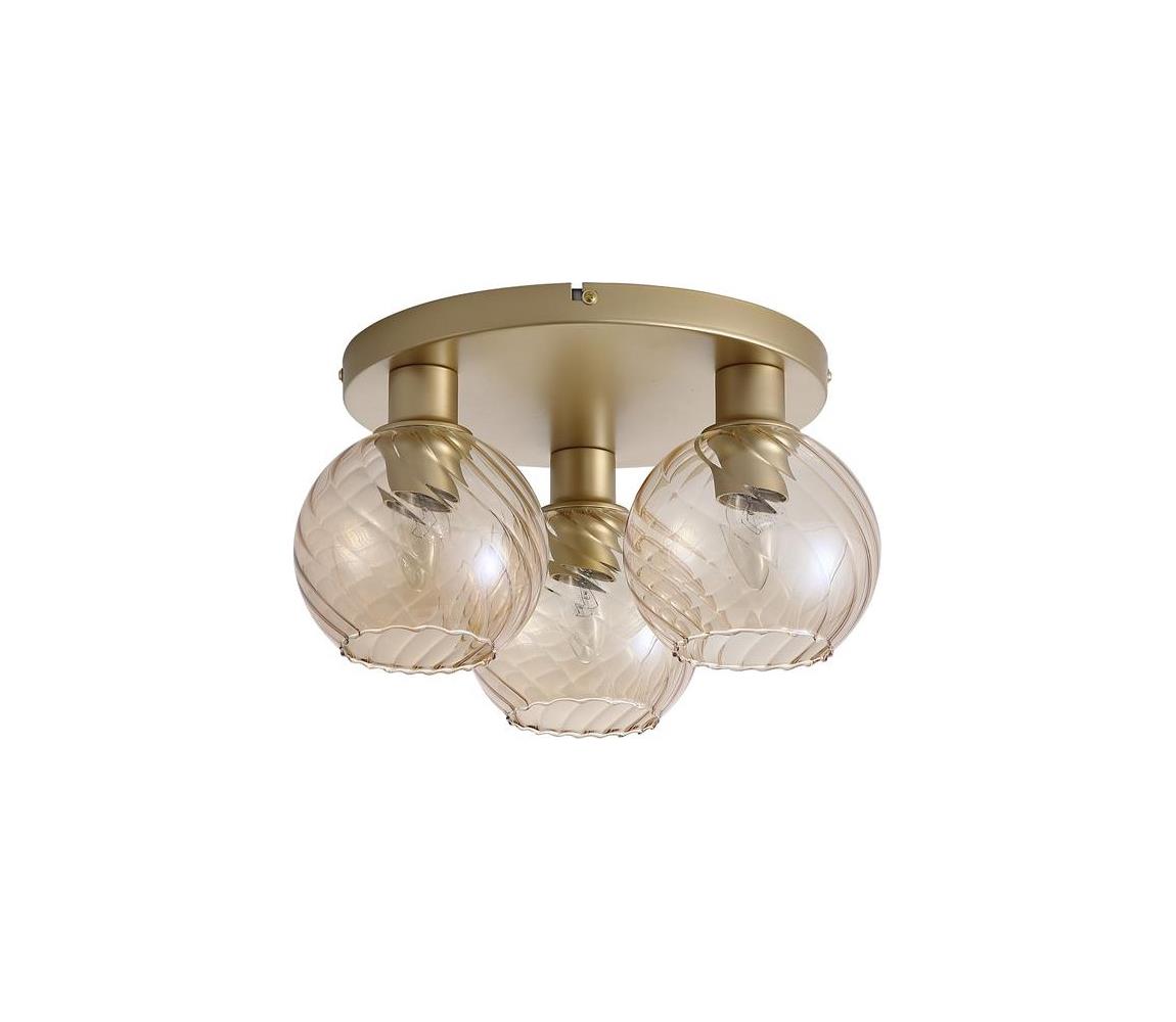 Searchlight 44521CP - Stropní svítidlo RADIANCE 3xE27/60W/230V pr. 37,5 cm zlatá 44521CP