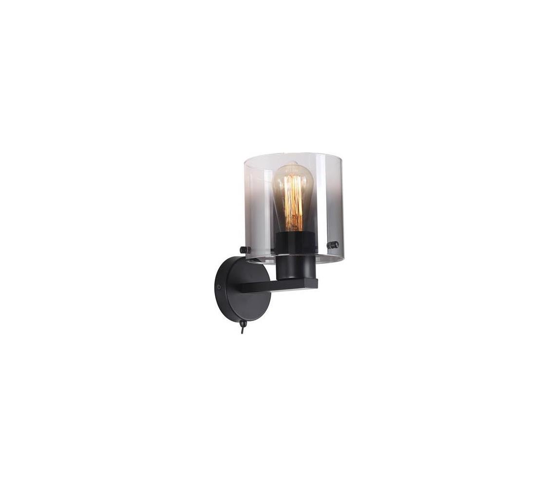 Searchlight 88912-1BK - Nástěnné svítidlo SWEDEN 1xE27/60W/230V černá/kouřová 88912-1BK
