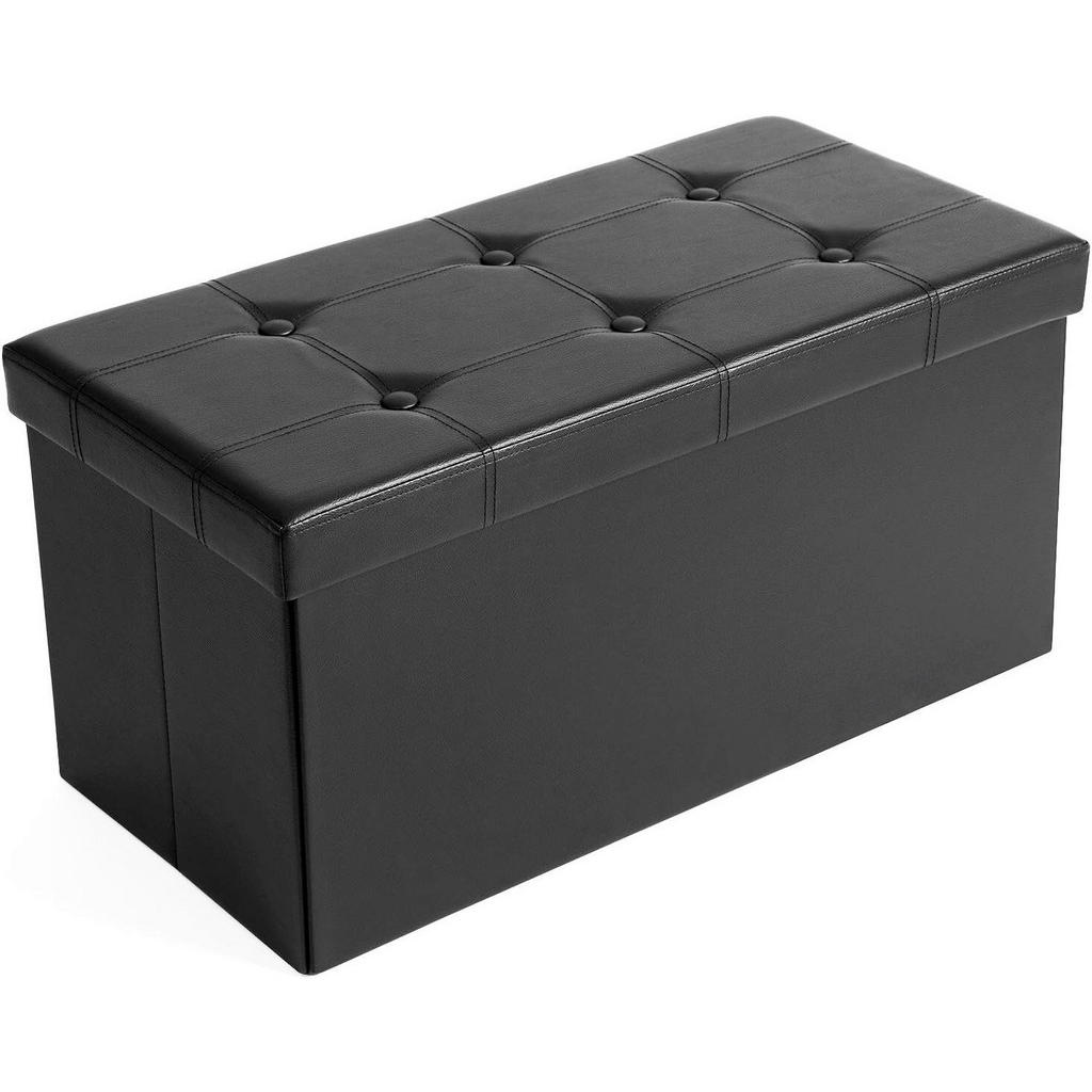 SEDACÍ BOX, kůže, kompozitní dřevo, 76/38/38 cm