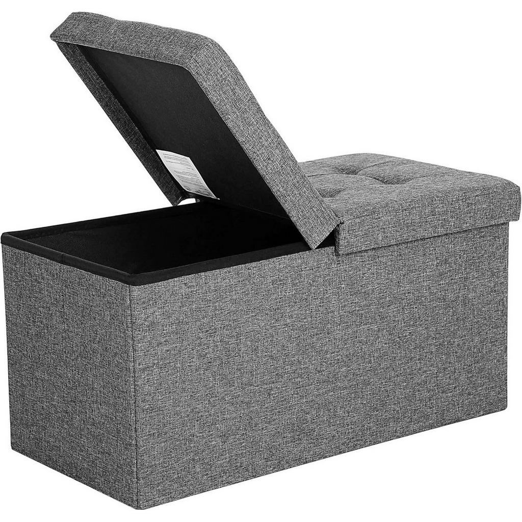 SEDACÍ BOX, textil, kompozitní dřevo, 76/38/38 cm