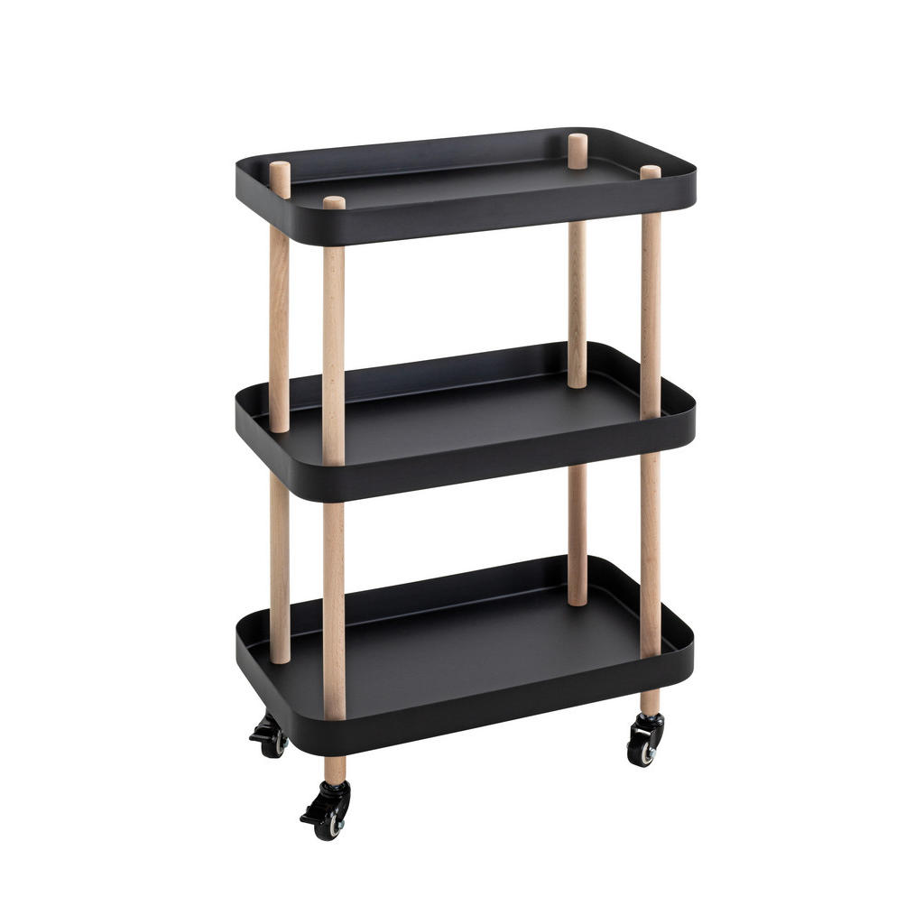 SERVÍROVACÍ VOZÍK, přírodní barvy, černá, barvy buku, 50/30/76 cm