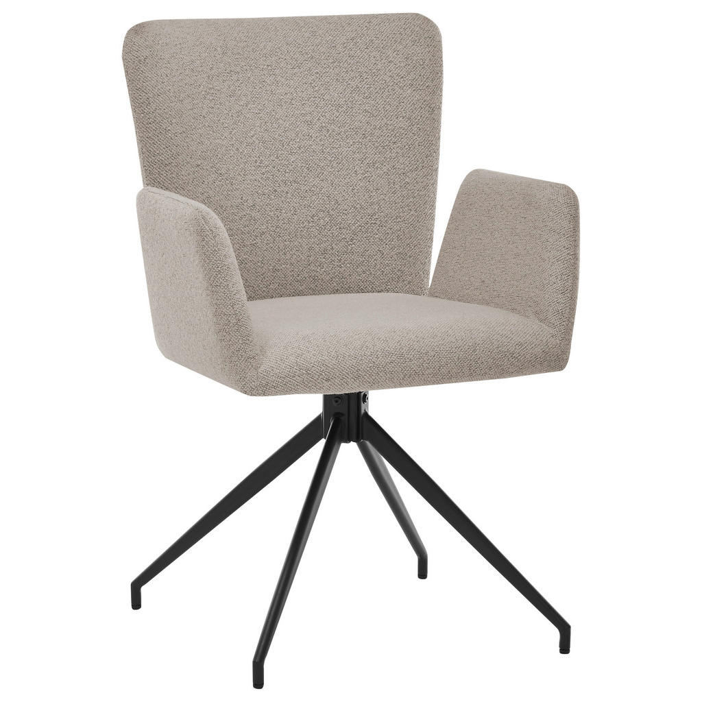 SetOne by Musterring ŽIDLE S PODRUČKAMI, ocel, buklé, černá, béžová