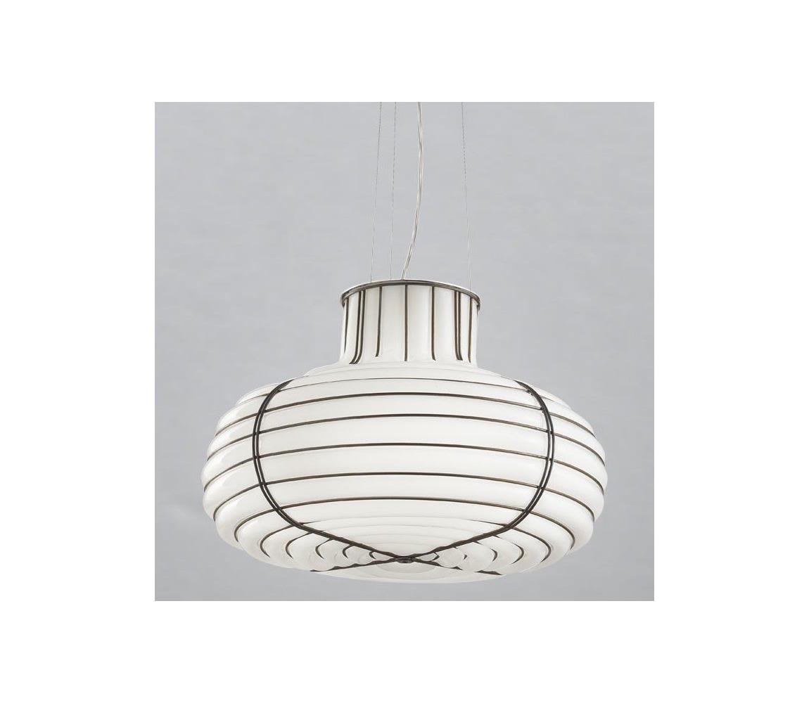 SIRU - Lustr na lanku CHAPEAU 2xE14/40W/230V chrom/bílá benátské sklo MS433-025BLL