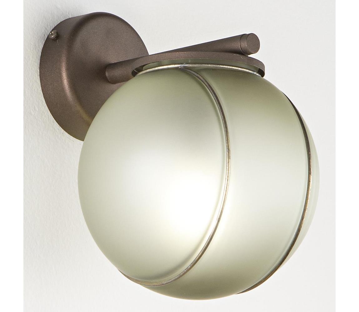SIRU - Nástěnná lampa FLORET 1xE14/40W/230V hnědá/šedá benátské sklo MB665-020FULA