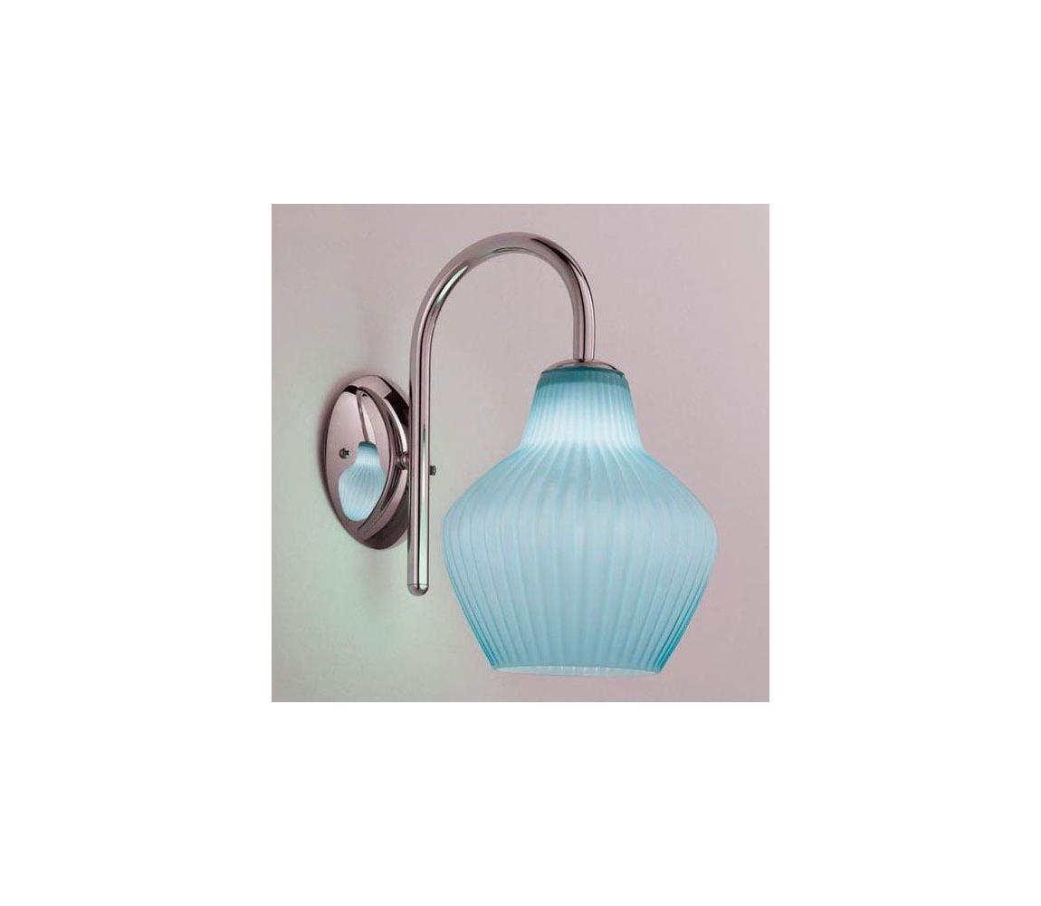 SIRU - Nástěnná lampa LONDON 1xE27/60W/230V modrá/lesklý chrom benátské sklo LB601-025AMI