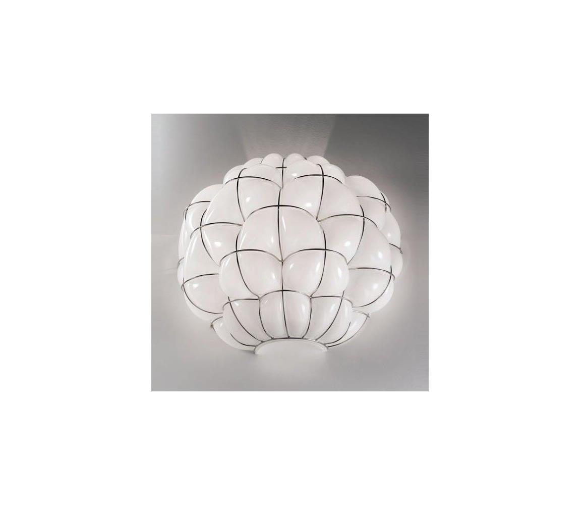 SIRU - Nástěnné svítidlo POUFF 1xE27/60W/230V chrom/bílá benátské sklo RA383-035BLL