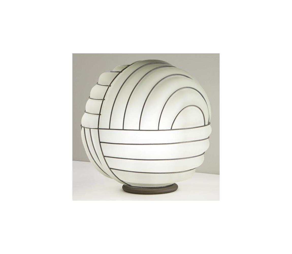 SIRU - Stolní lampa CARTESIO 1xE27/60W/230V hnědá/bílá benátské sklo MT663-030BLL