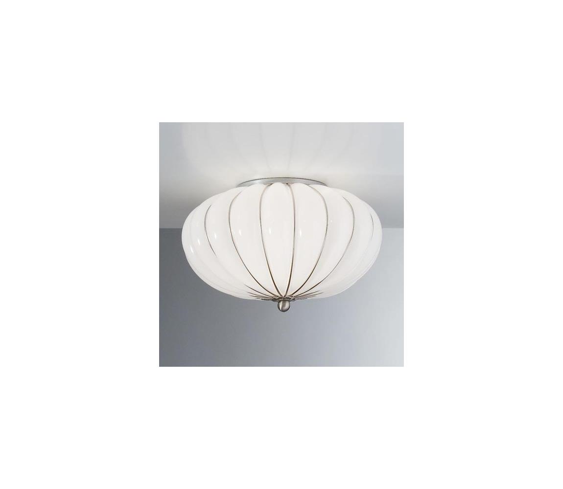 SIRU - Stropní svítidlo GIOVE 2xE14/40W/230V pr. 29 cm chrom/bílá benátské sklo RC121-014BLL