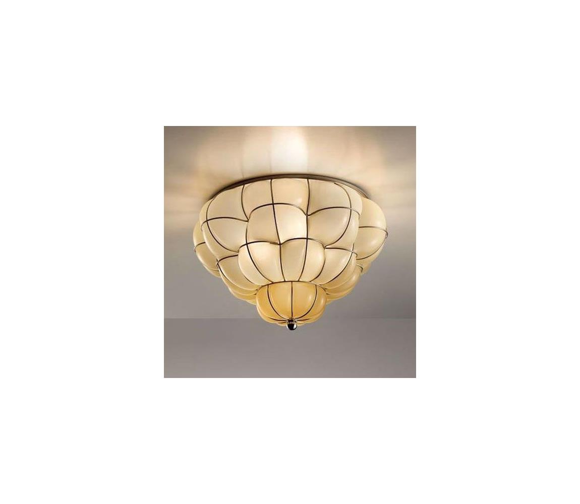 SIRU - Stropní svítidlo POUFF 3xE27/60W/230V chrom/béžová benátské sklo RC383-035ABLF