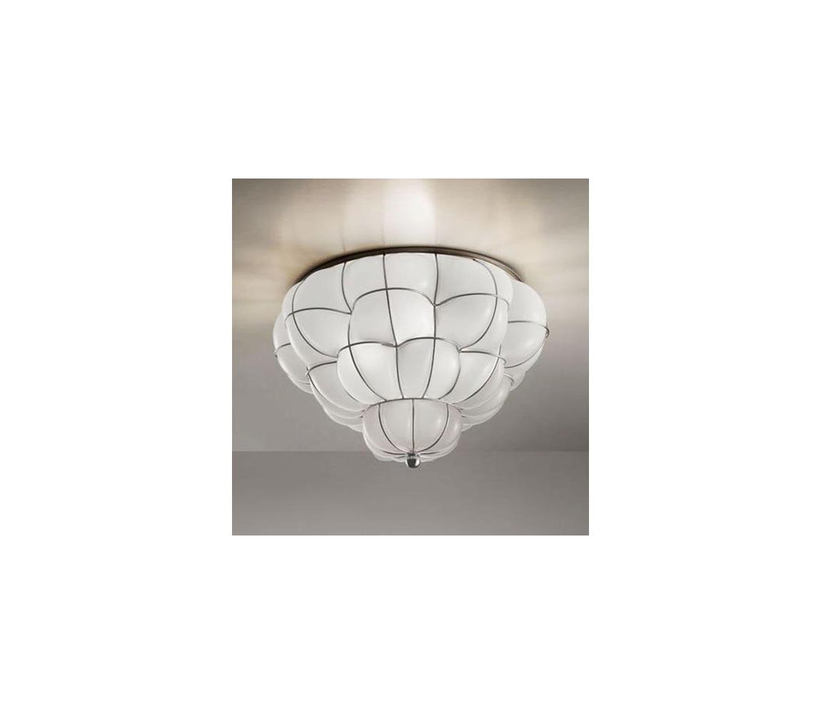 SIRU - Stropní svítidlo POUFF 3xE27/60W/230V chrom/bílá benátské sklo RC383-035BLL