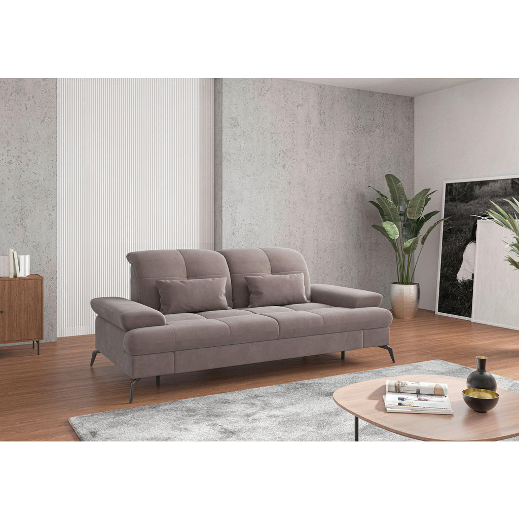 Sit & More 2,5SEDÁK, textil, šedohnědá