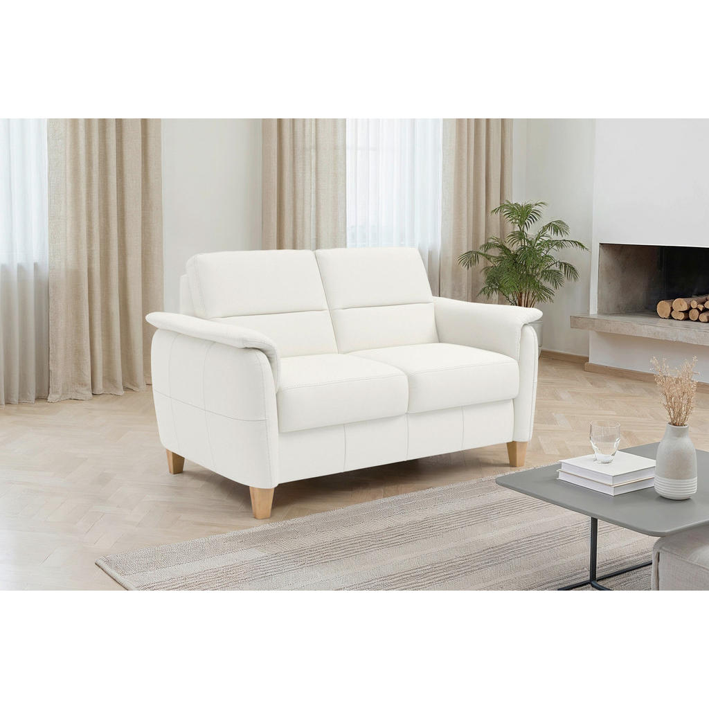 Sit & More DVOUMÍSTNÁ POHOVKA, bílá, pravá kůže 1