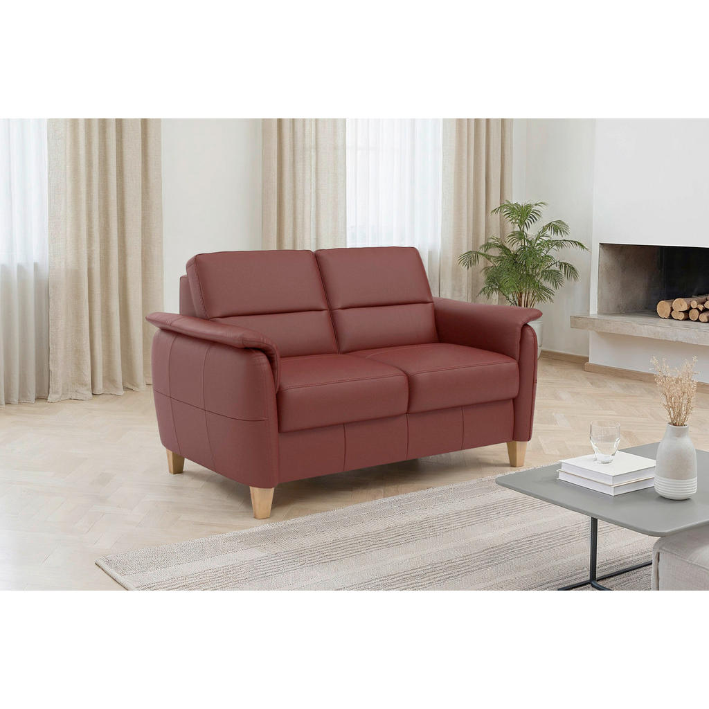 Sit & More DVOUMÍSTNÁ POHOVKA, červenohnědá, pravá kůže