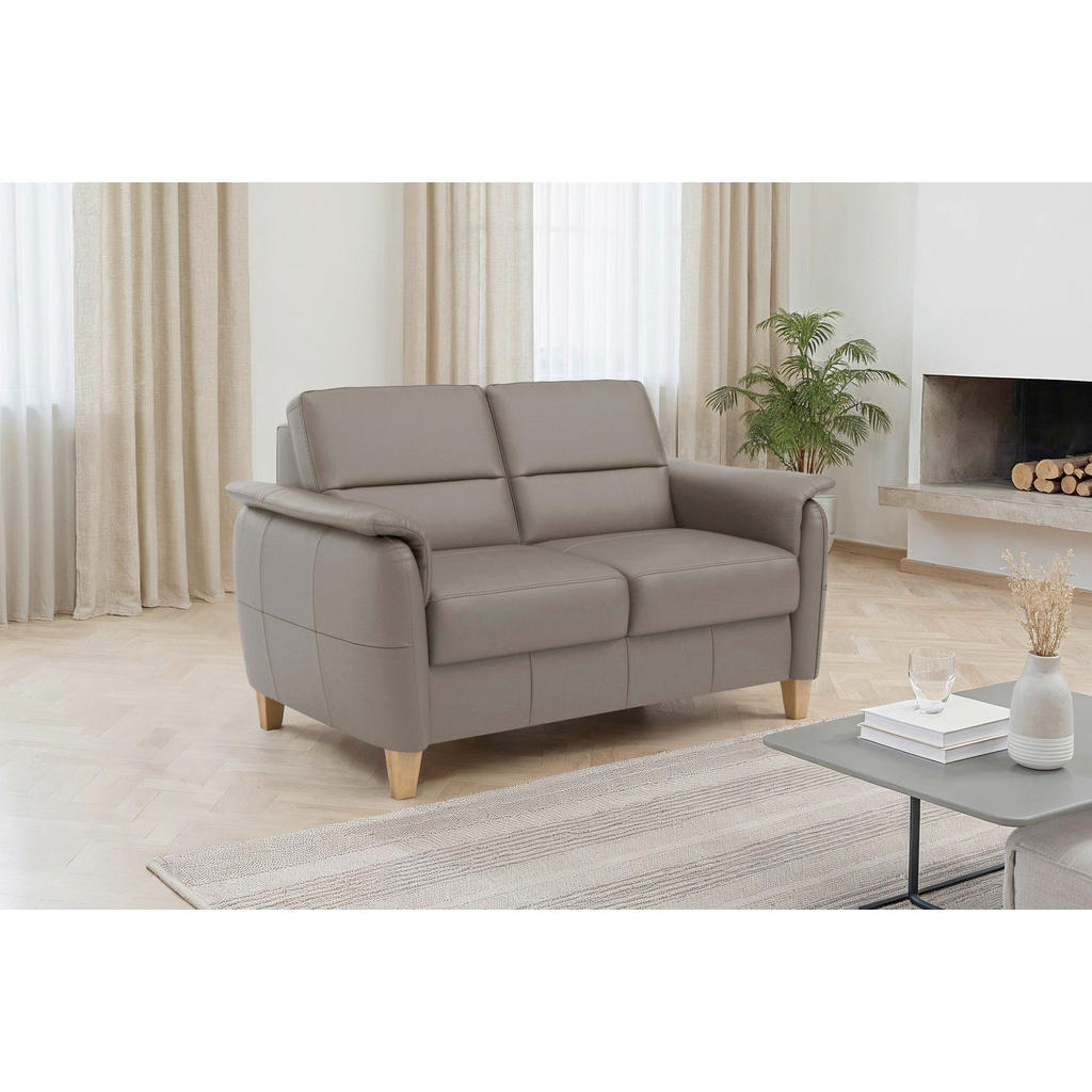 Sit & More DVOUMÍSTNÁ POHOVKA, šedá, pravá kůže 1