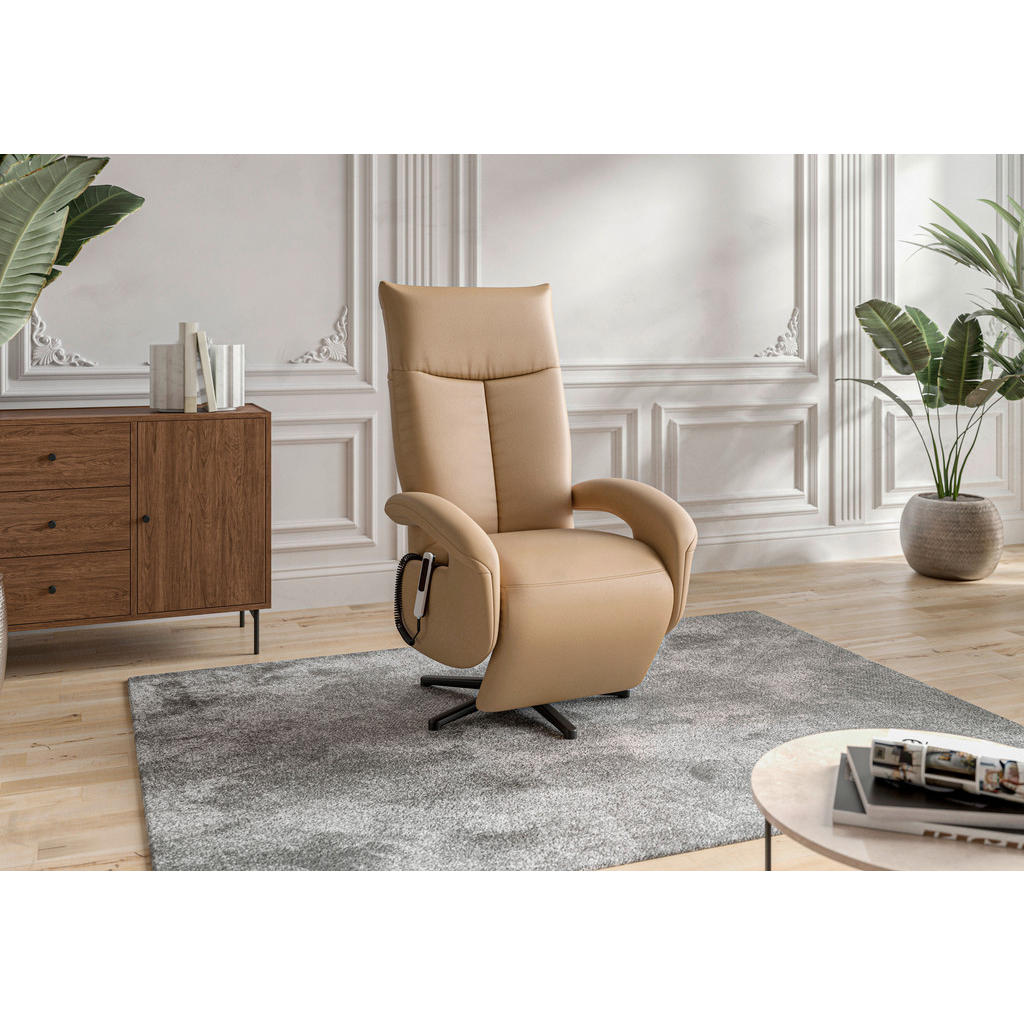 Sit & More KŘESLO, kůže, cappuccino 1