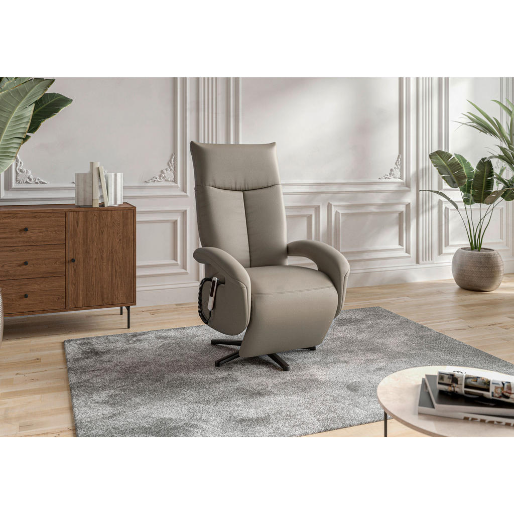 Sit & More KŘESLO, kůže, šedá 1