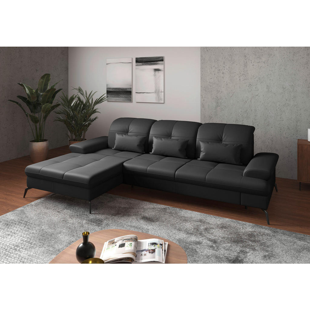 Sit & More ROHOVÁ SEDAČKA, kůže, černá 1
