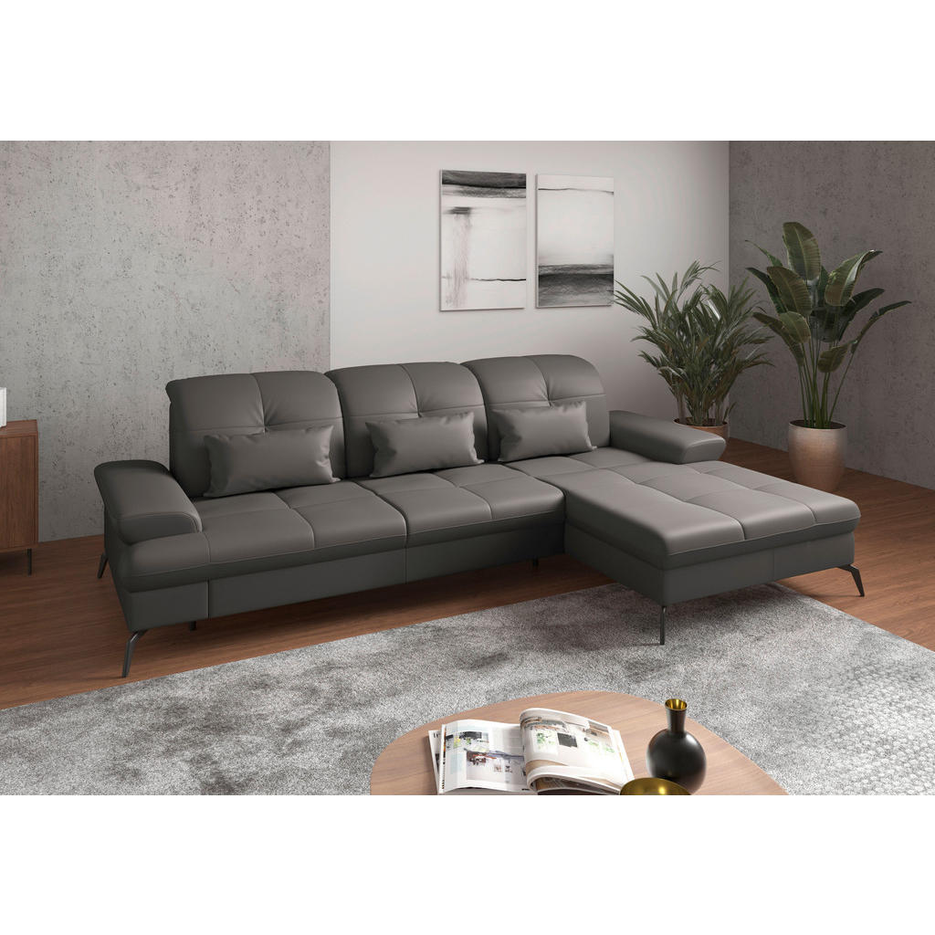 Sit & More ROHOVÁ SEDAČKA, kůže, mokka 1