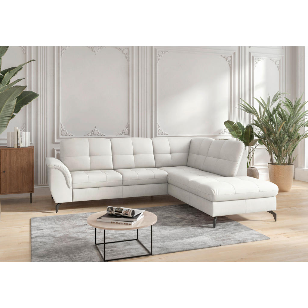 Sit & More ROHOVÁ SEDAČKA, kůže, textil, bílá