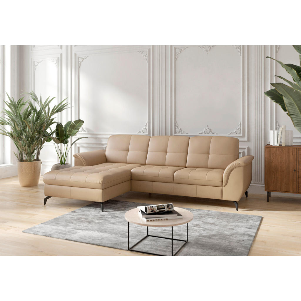 Sit & More ROHOVÁ SEDAČKA, kůže, textil, cappuccino