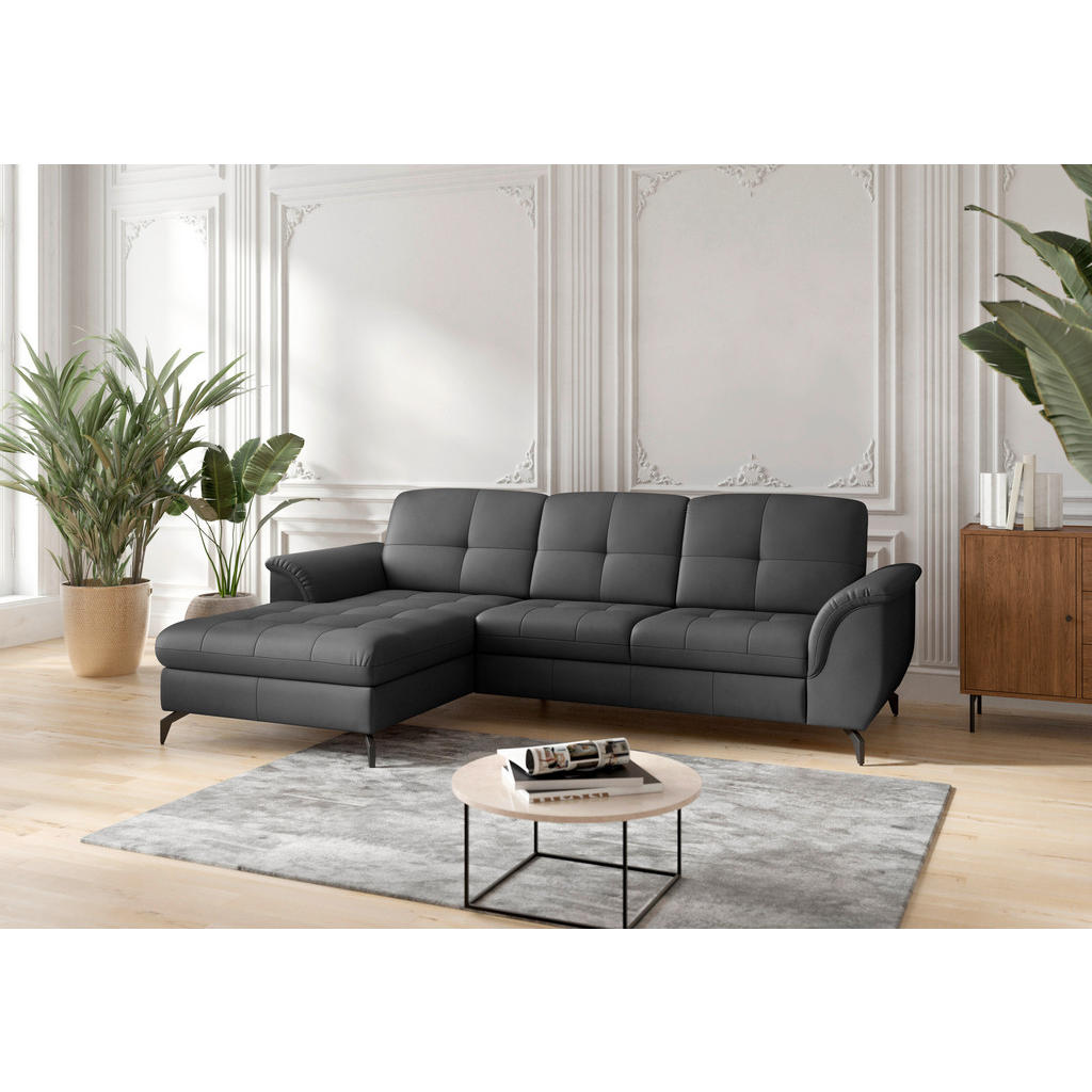 Sit & More ROHOVÁ SEDAČKA, kůže, textil, černá
