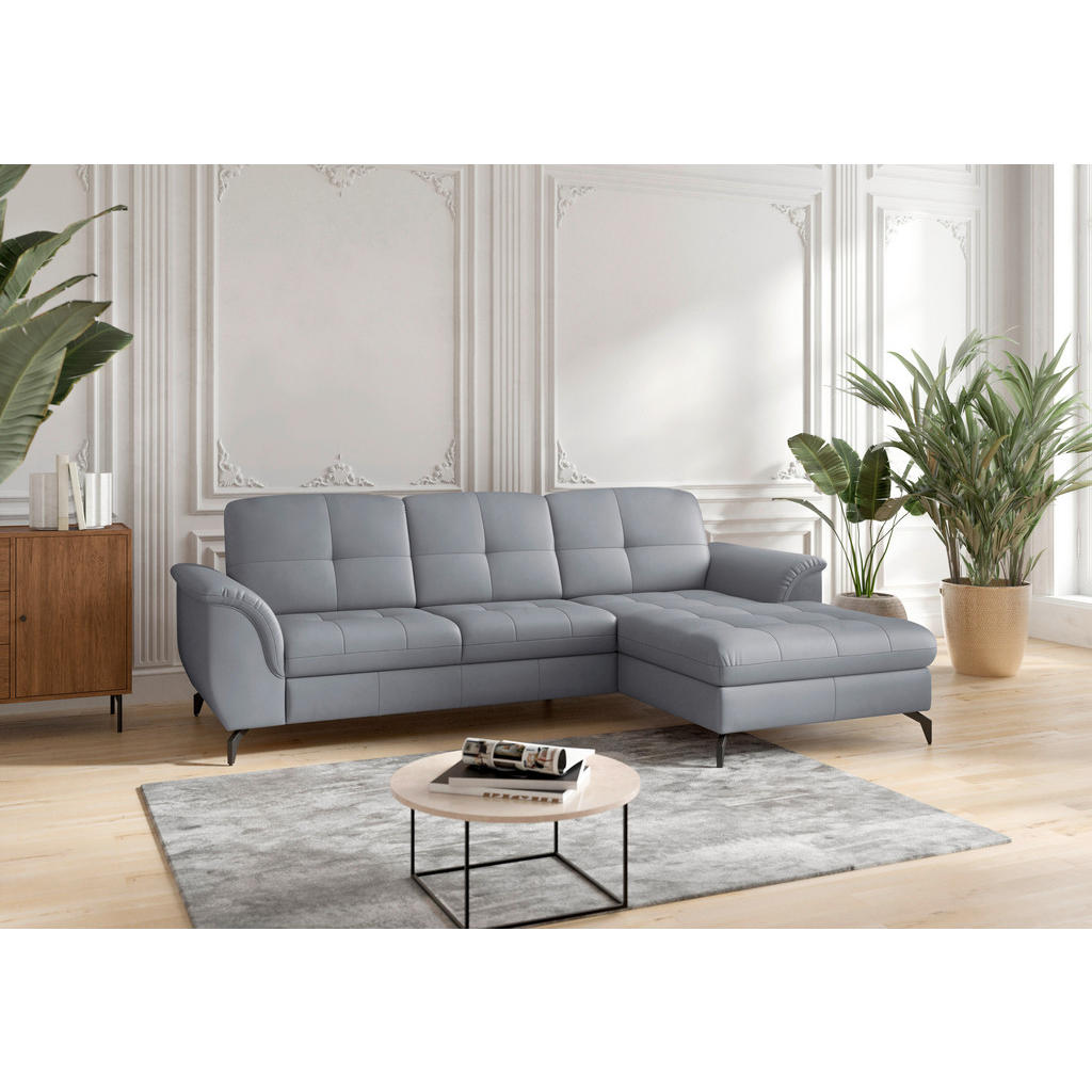 Sit & More ROHOVÁ SEDAČKA, kůže, textil, šedomodrá