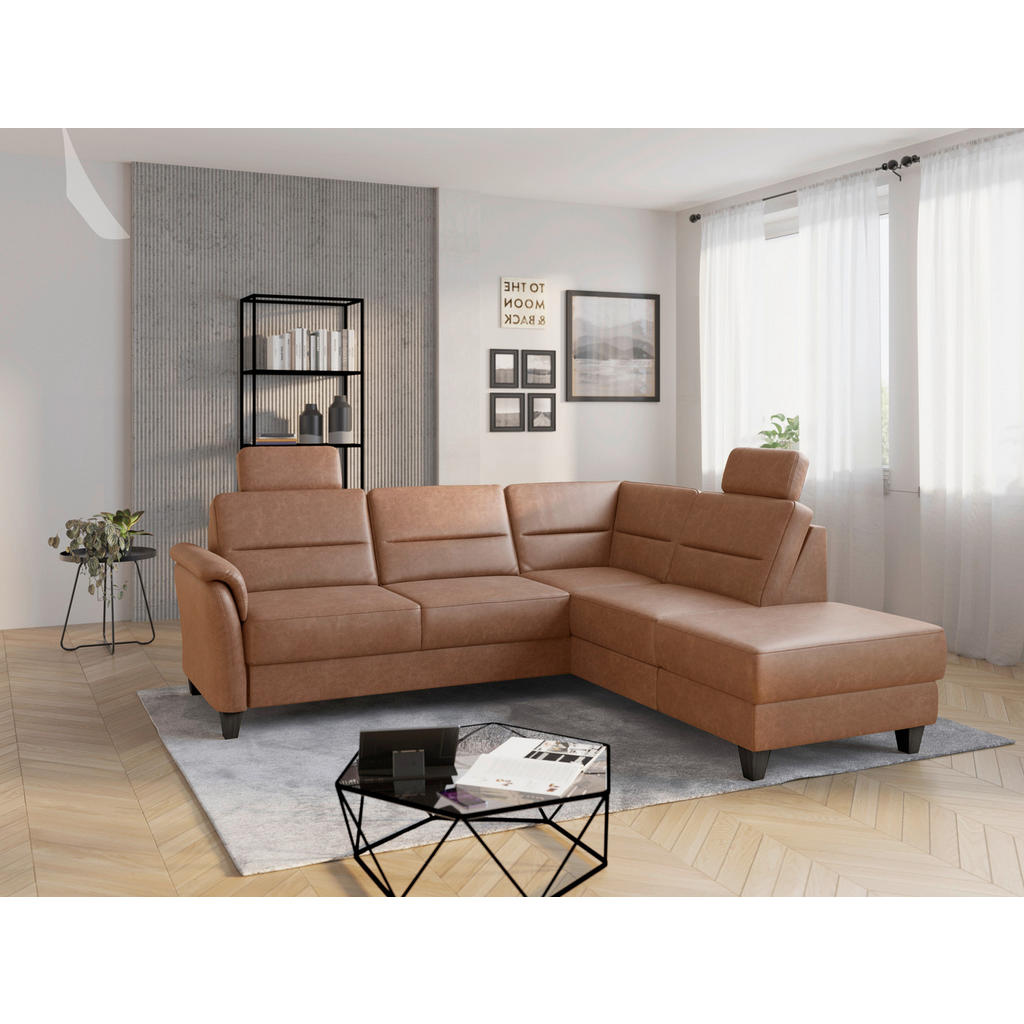 Sit & More ROHOVÁ SEDAČKA, textil, koňaková