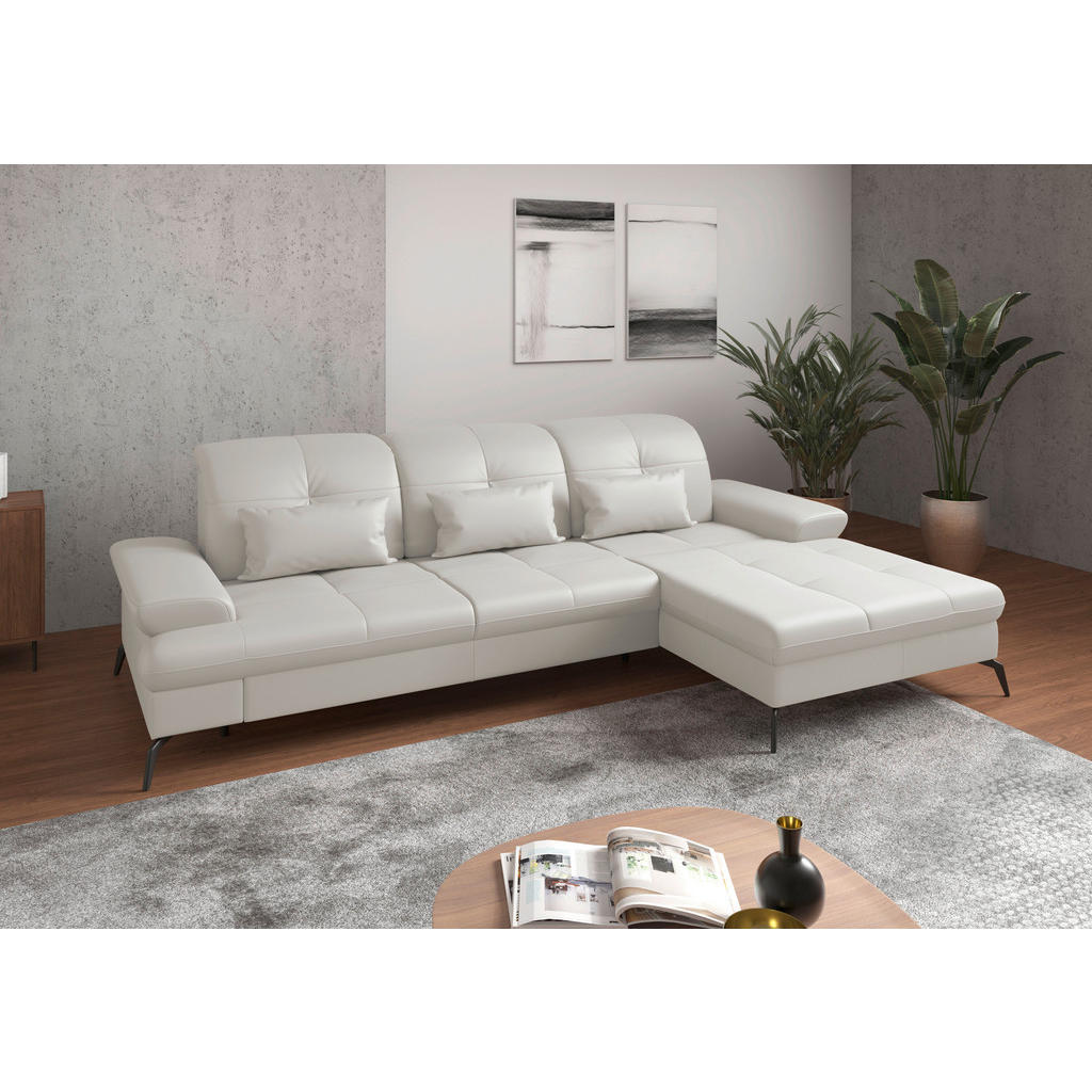 Sit & More ROHOVÁ SEDAČKA, textil, kůže, bílá 1