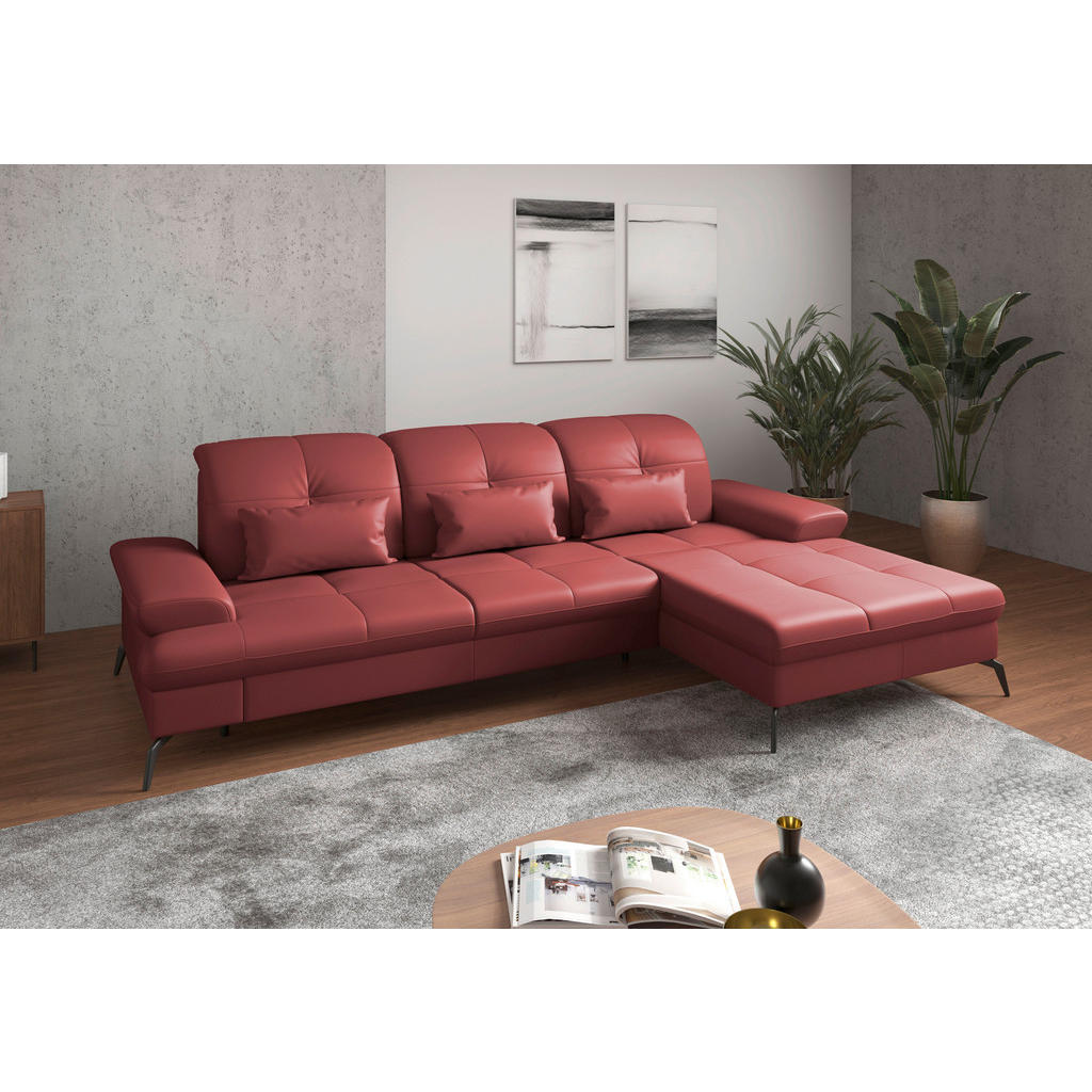 Sit & More ROHOVÁ SEDAČKA, textil, kůže, červená 1