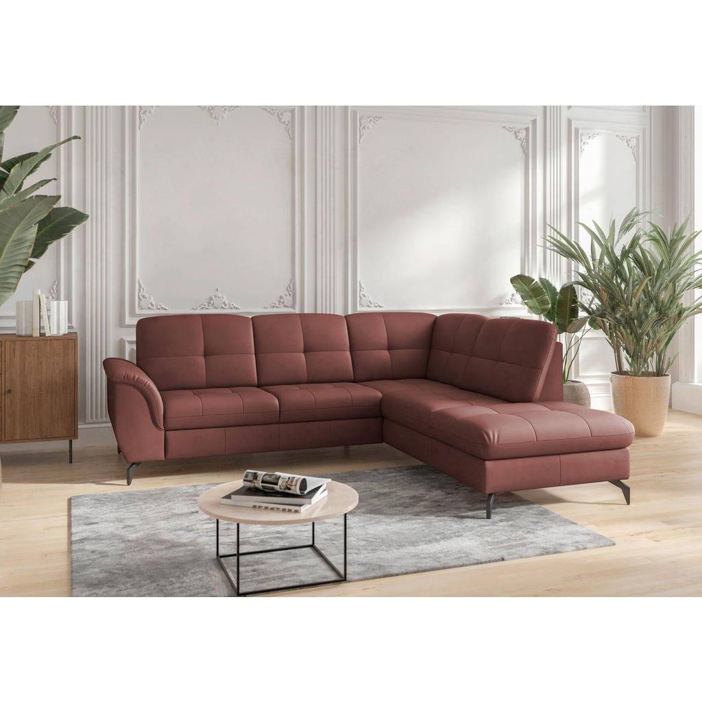 Sit & More ROHOVÁ SEDAČKA, textil, kůže, červenohnědá 2