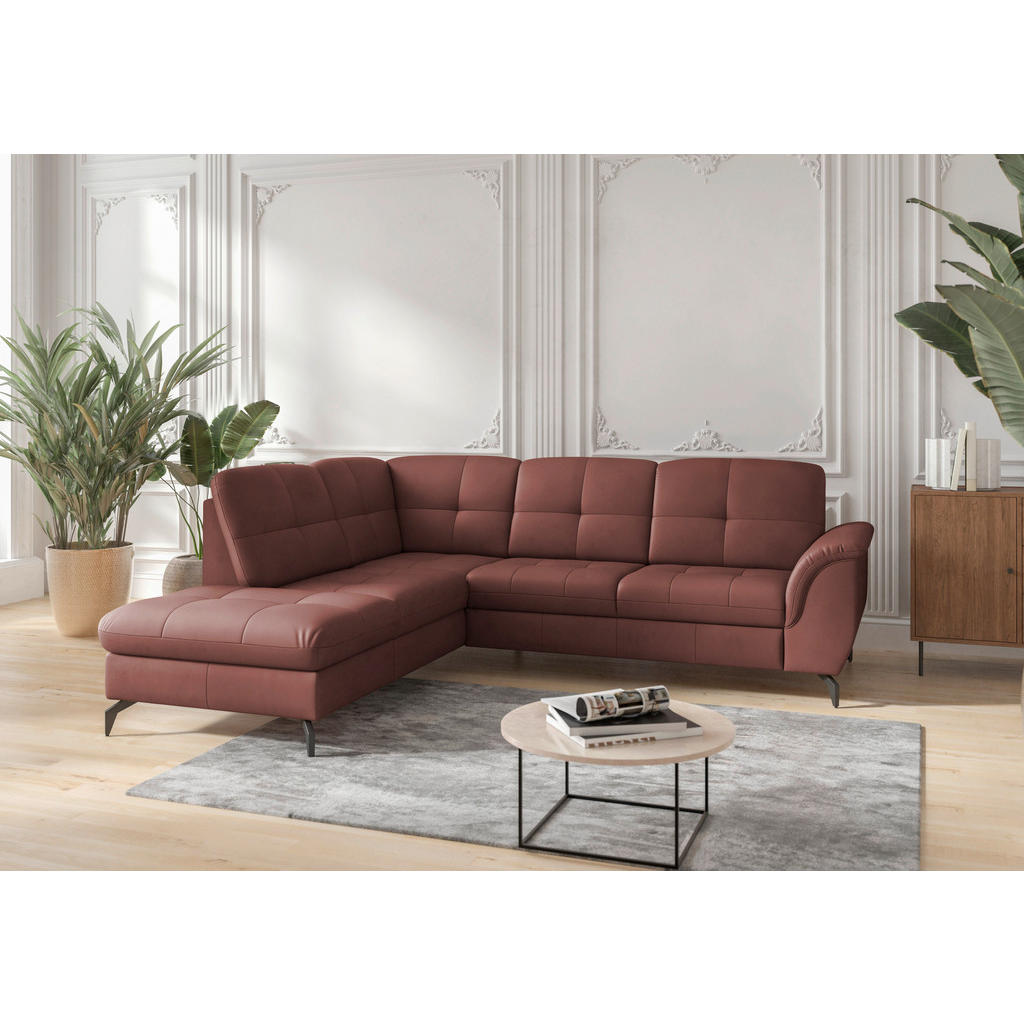 Sit & More ROHOVÁ SEDAČKA, textil, kůže, červenohnědá