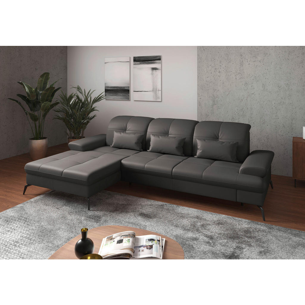 Sit & More ROHOVÁ SEDAČKA, textil, kůže, mokka 1
