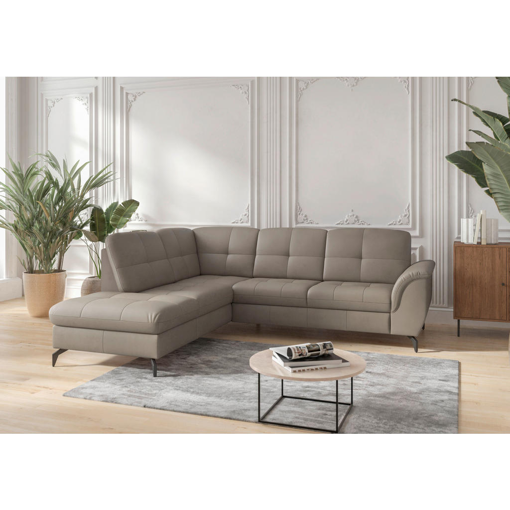 Sit & More ROHOVÁ SEDAČKA, textil, kůže, šedá