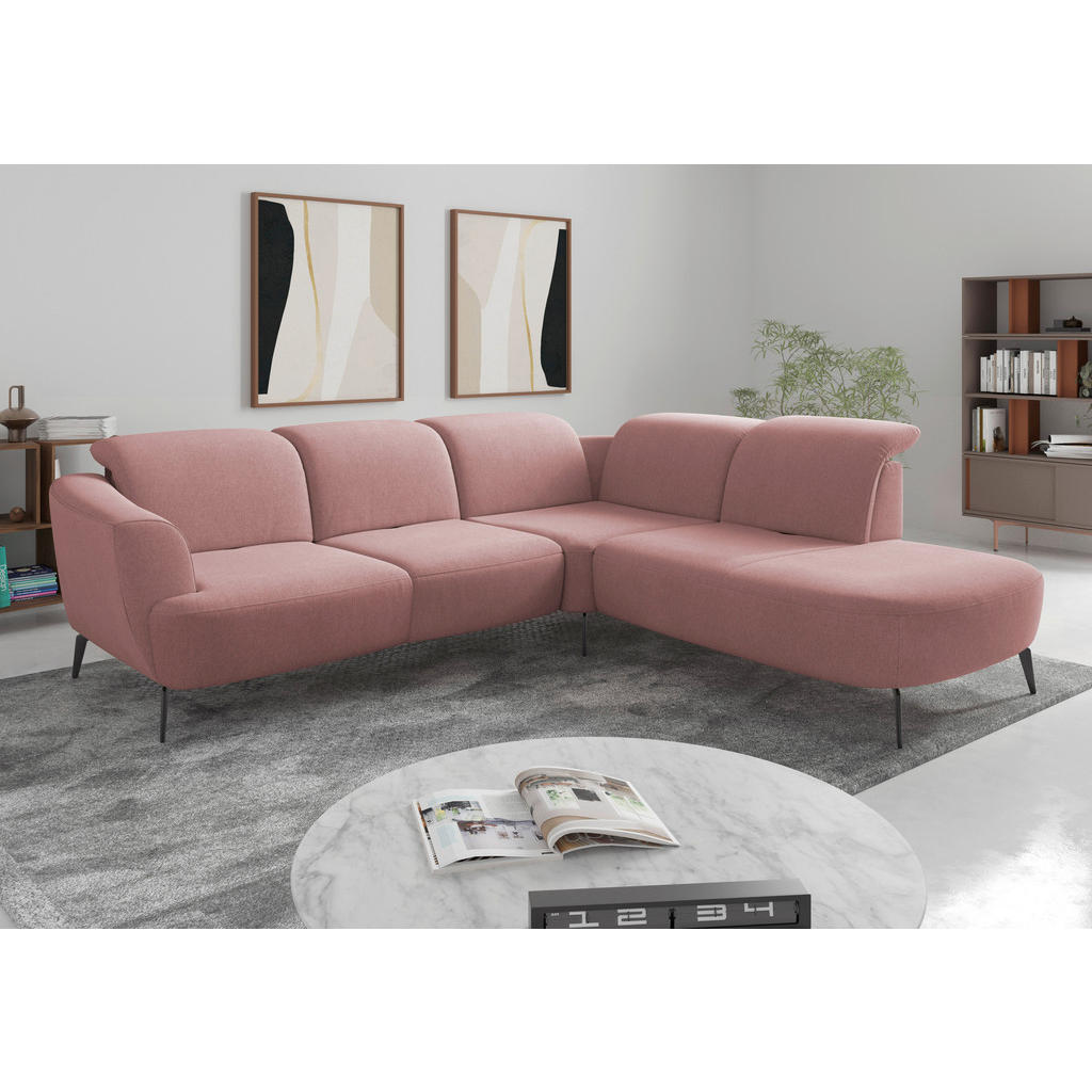 Sit & More ROHOVÁ SEDAČKA, textil, starorůžová