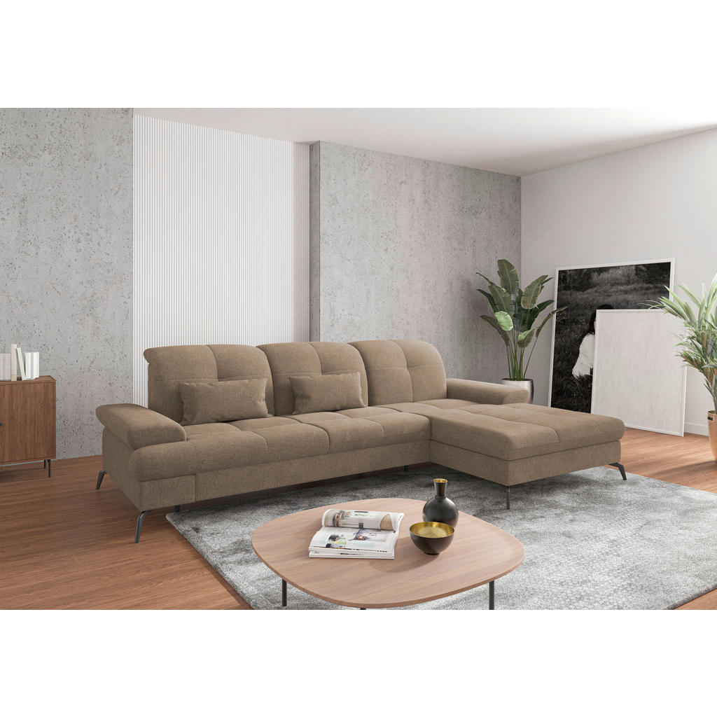 Sit & More ROHOVÁ SEDAČKA, textil, světle hnědá 1