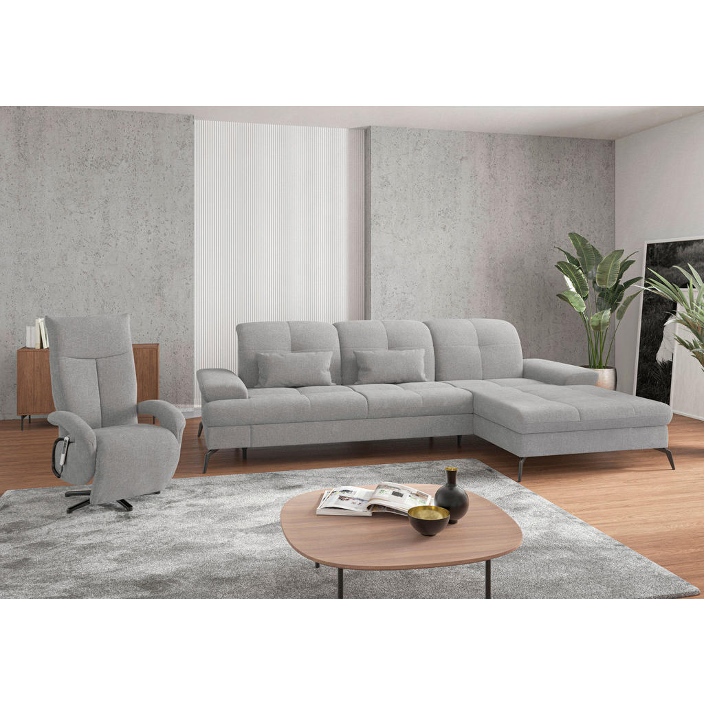 Sit & More ROHOVÁ SEDAČKA, textil, světle šedá 2