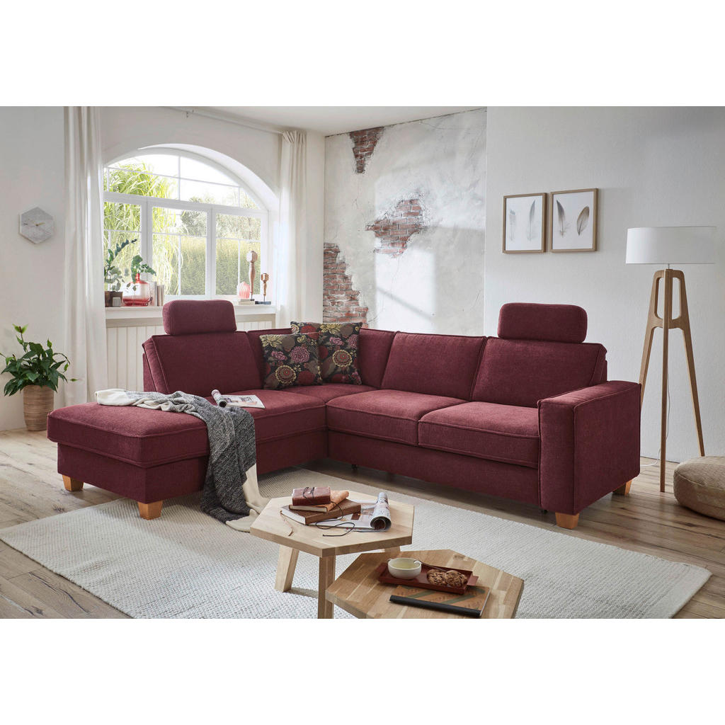 Sit & More ROHOVÁ SEDAČKA, textil, tmavě červená 1