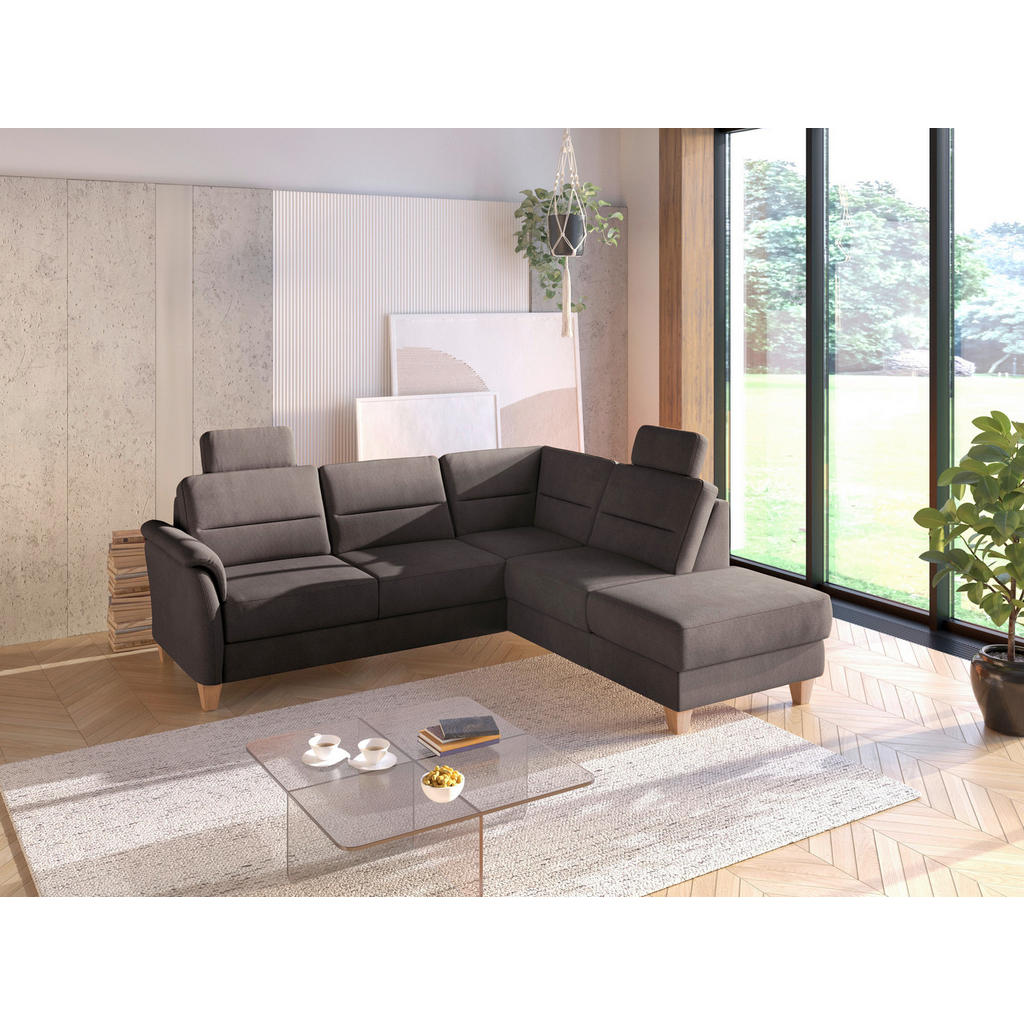 Sit & More ROHOVÁ SEDAČKA, textil, tmavě hnědá