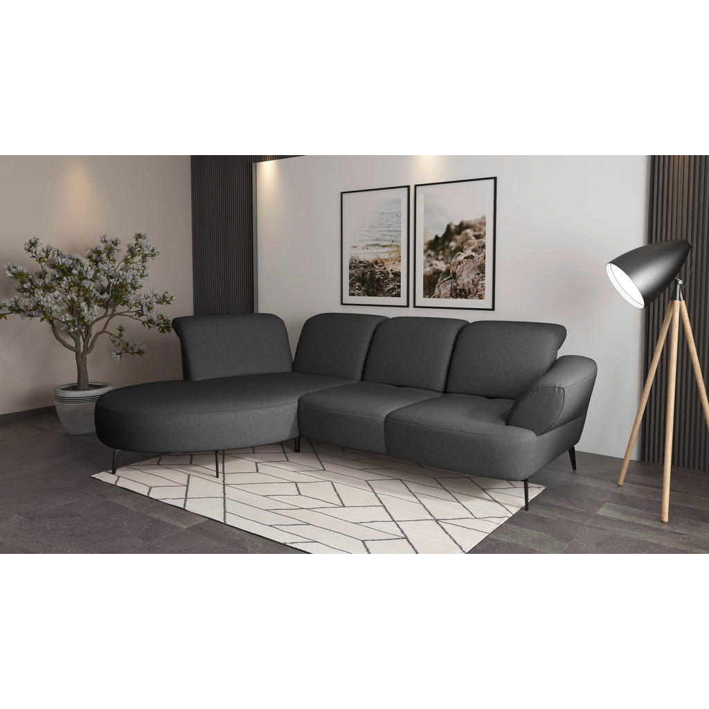 Sit & More ROHOVÁ SEDAČKA, textil, tmavě šedá 2